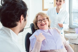 Smiling female senior patient