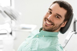 Smiling dental patient