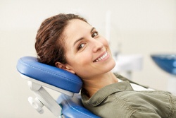 Smiling woman at dentist’s office