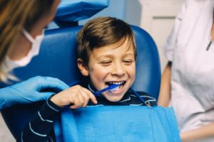 boy in dental chair