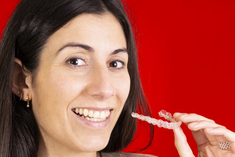 Woman with Six Month Smiles aligners