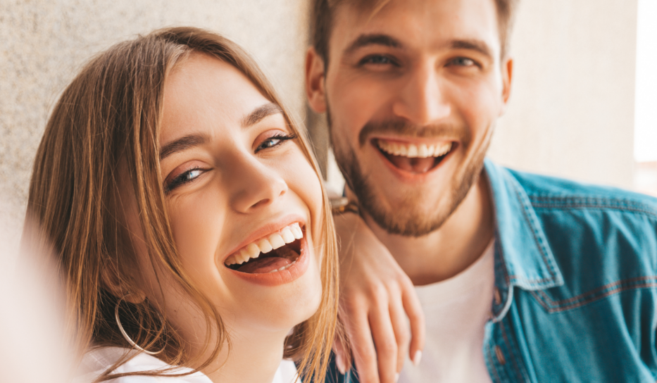 Couple smiling and laughing